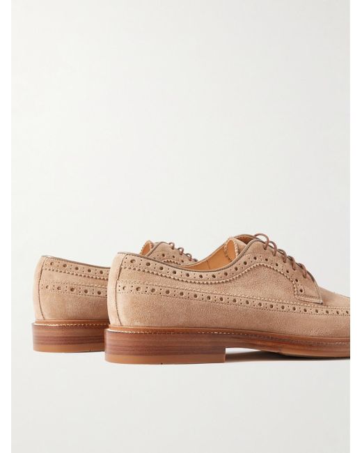 Brunello Cucinelli Brown Duilio Imperiale Suede Derby Shoes for men