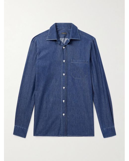 Rubinacci Blue Denim Shirt for men