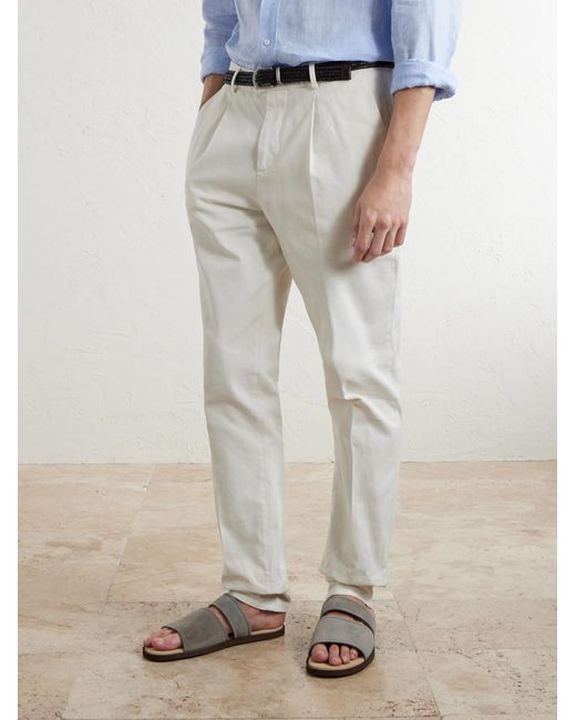 Brunello Cucinelli White Suede Sandals for men