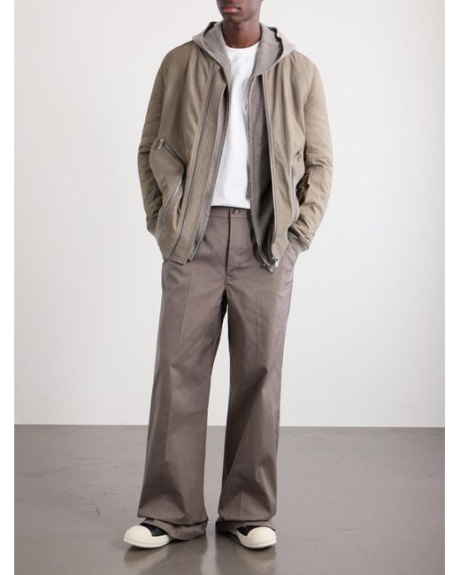 Rick Owens Gray Bauhaus Leather Zip-Up Flight Jacket for men