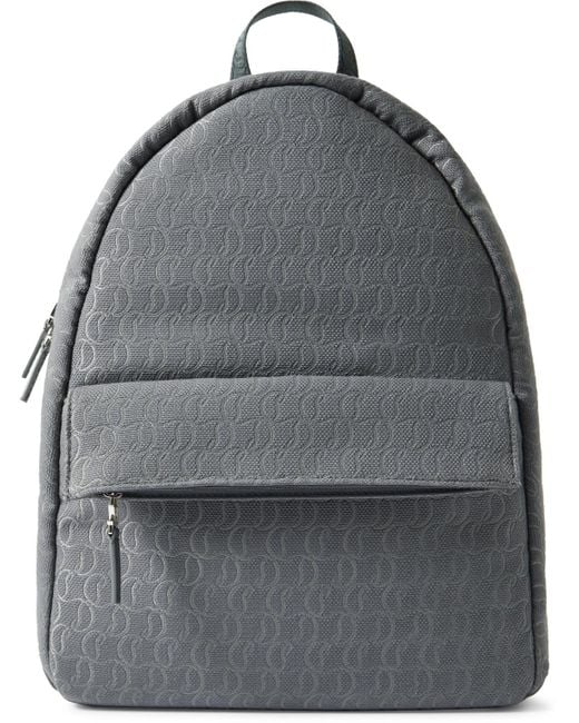 Christian Louboutin Gray Zip N Flap Logo-jacquard Cotton-canvas Backpack for men