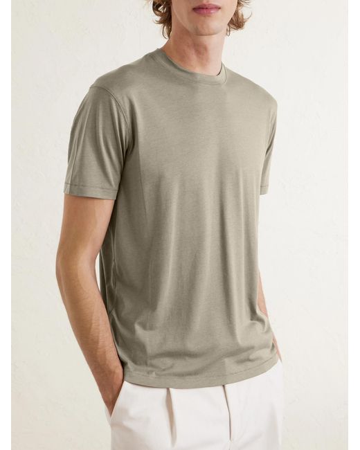 Tom Ford Gray Lyocell And Cotton-blend T-shirt for men