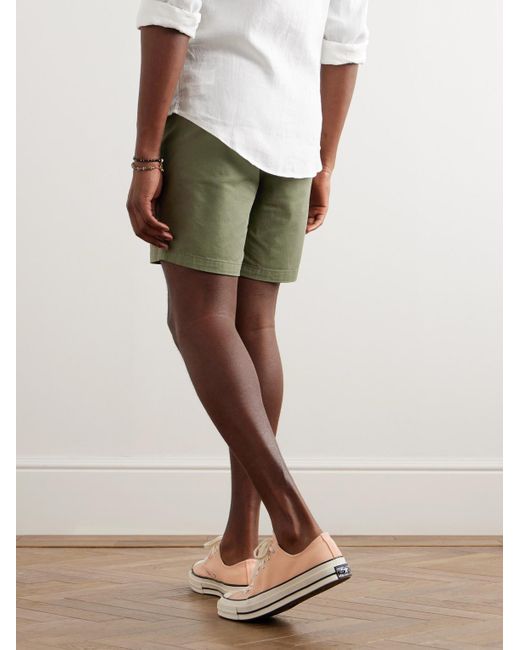 Shorts a gamba dritta in twill di cotone stretch con logo ricamato di Polo Ralph Lauren in Green da Uomo
