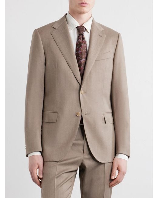 Caruso Natural Norma Wool Suit Jacket for men