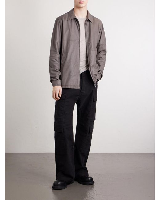 Rick Owens Brown Brad Leather Jacket for men