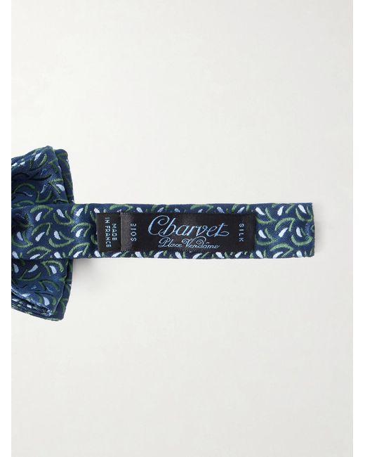 Charvet Blue Silk-Jacquard Bow-Tie for men