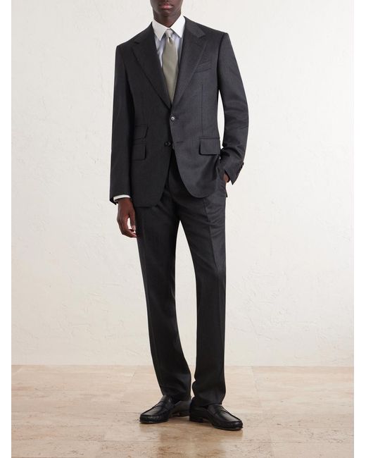 Tom Ford Black Shelton Wool-Twill Suit Jacket for men