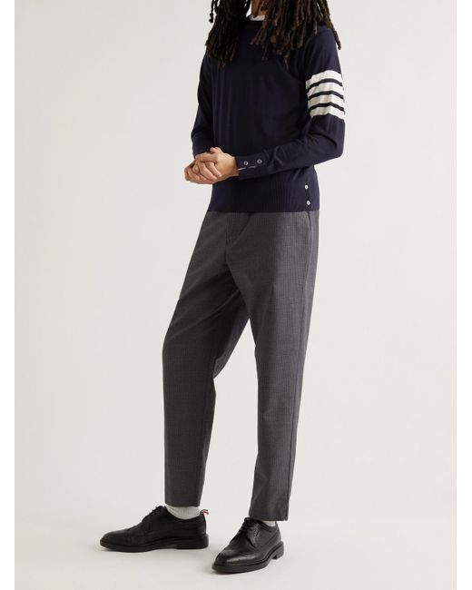 Thom Browne Blue Striped Merino Wool Sweater for men