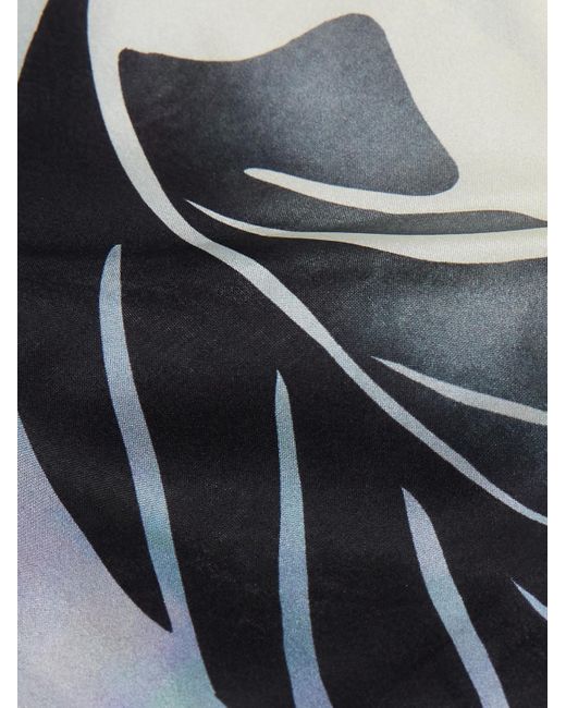Trench in raso di seta stampato di Dries Van Noten in Blue da Uomo