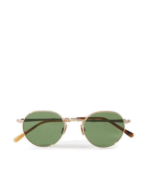 Mr. Leight Green Hachi Round-frame Silver-tone Sunglasses for men