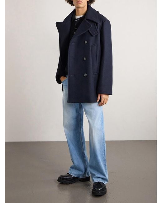 A.P.C. Blue Andy Double-breasted Wool-blend Coat for men