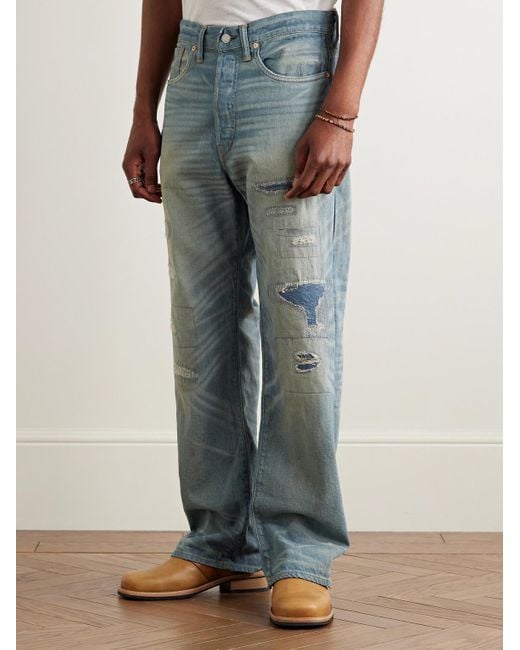 Jeans A Gamba Dritta di RRL in Blue da Uomo