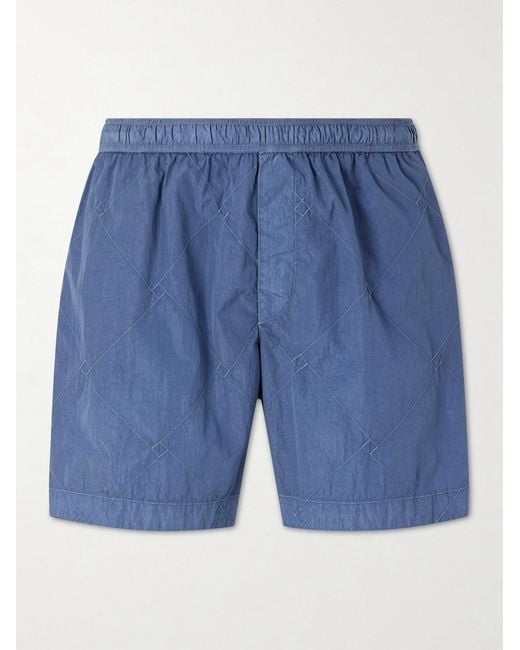 Bottega Veneta Blue Crinkled-Satin Swim Shorts for men