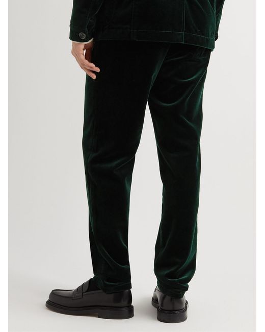 Oliver Spencer Black Fishtail Slim-Fit Cotton-Velvet Suit Trousers for men