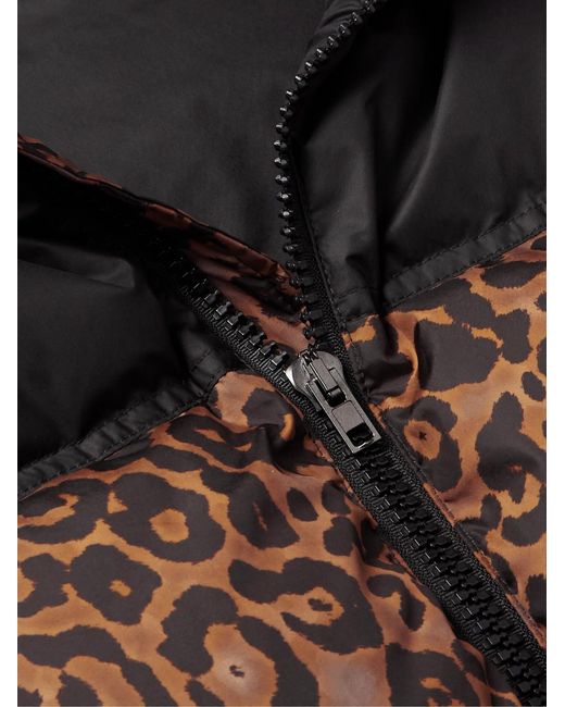 Vetements Brown Logo-Appliquéd Leopard-Print Shell Down Jacket for men