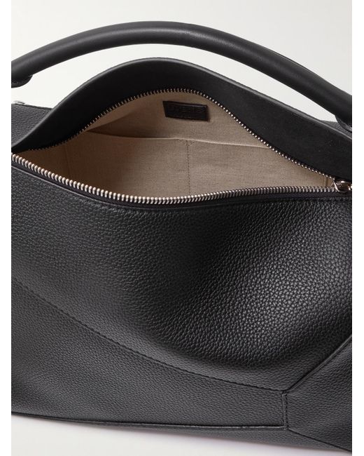 LOEWE Puzzle Logo-Debossed Leather Messenger Bag for Men