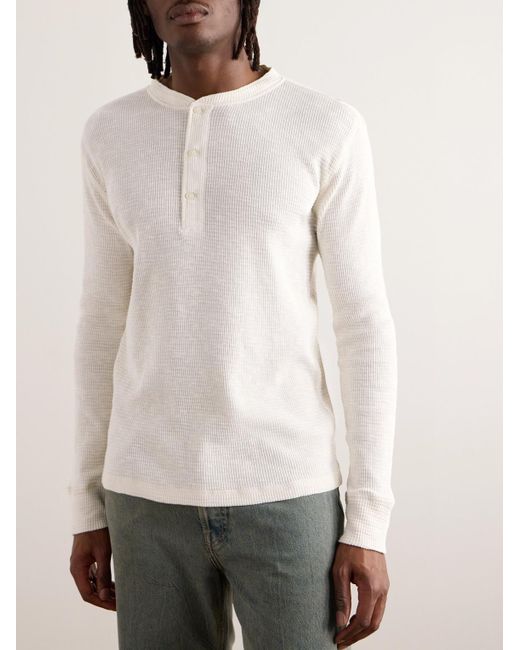 RRL Natural Slim-Fit Waffle-Knit Cotton Henley T-Shirt for men