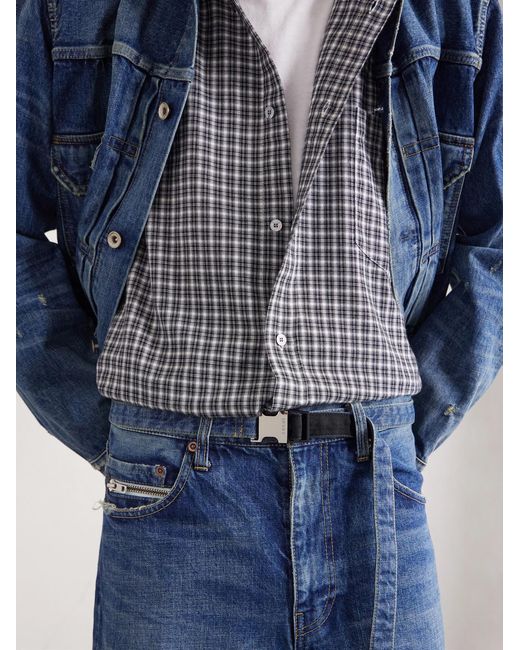 Sacai Blue Beyondexx Wide-leg Belted Distressed Jeans for men
