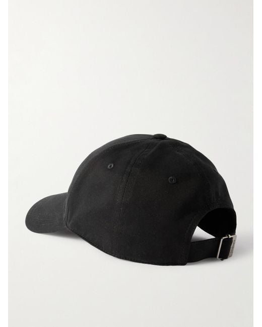 Saint Laurent Black Logo Cotton Baseball Cap for men