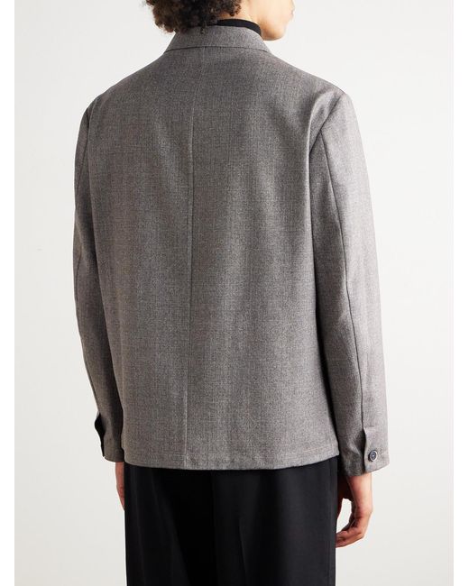 Barena Gray Visal Virgin Wool-Blend Overshirt for men