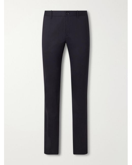 Slowear Blue Straight-Leg Wool-Blend Tekno Flannel Trousers for men