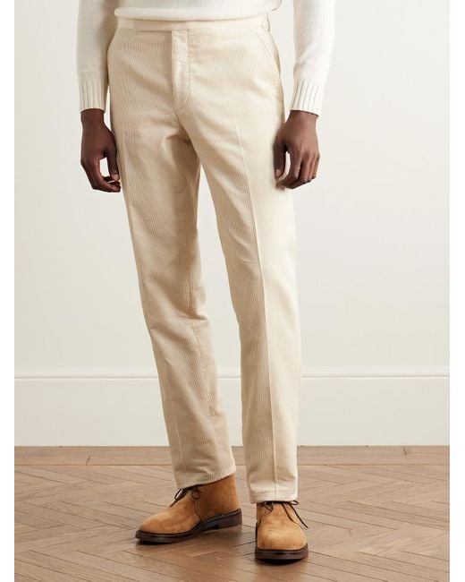 Ralph Lauren Natural Gregory Straight-Leg Cotton-Corduroy Trousers for men