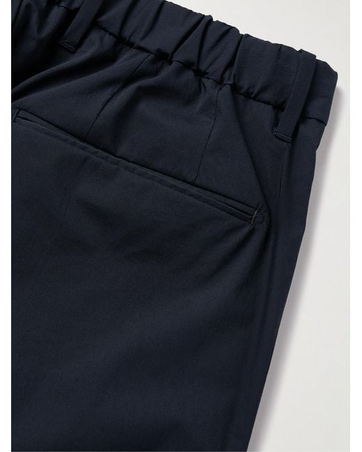 Slowear Blue Teknosartorial Slim-Fit Cotton-Blend Poplin Trousers for men