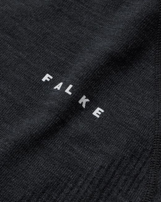Falke Blue Printed Virgin Wool-Blend Half-Zip Ski Base Layer for men