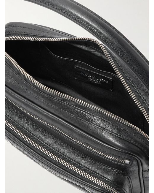 Camero Small Textured-Leather Messenger Bag di Acne in Black da Uomo
