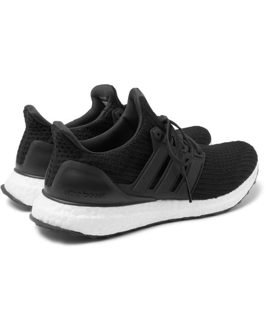 Men's Black Ultraboost Rubber trimmed Primeknit Running Trainers Men's Black Ultraboost Rubber trimmed Primeknit Running Trainers