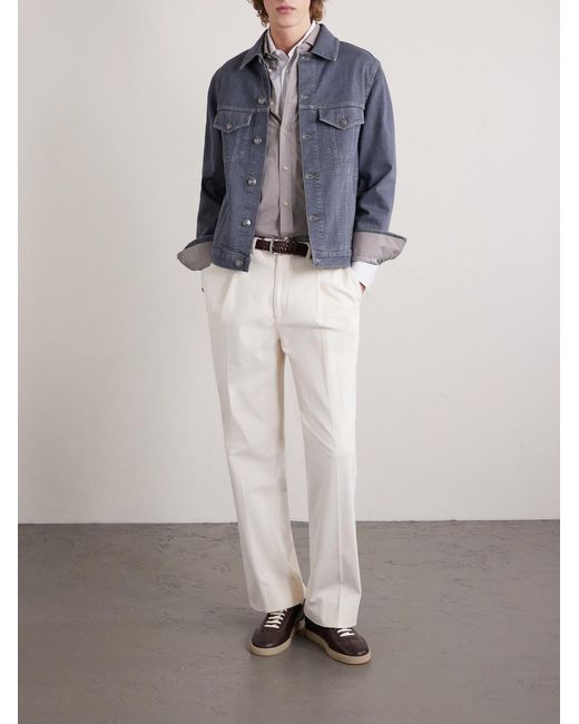 Brunello Cucinelli Blue Denim Jacket for men