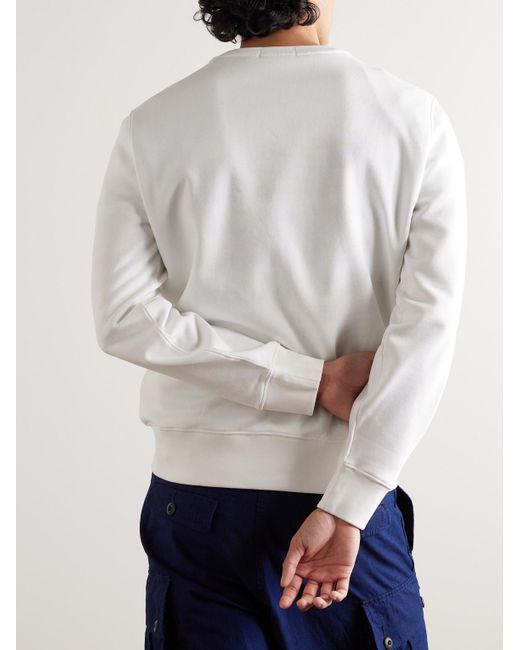 Felpa in jersey di misto cotone con stampa di Polo Ralph Lauren in White da Uomo