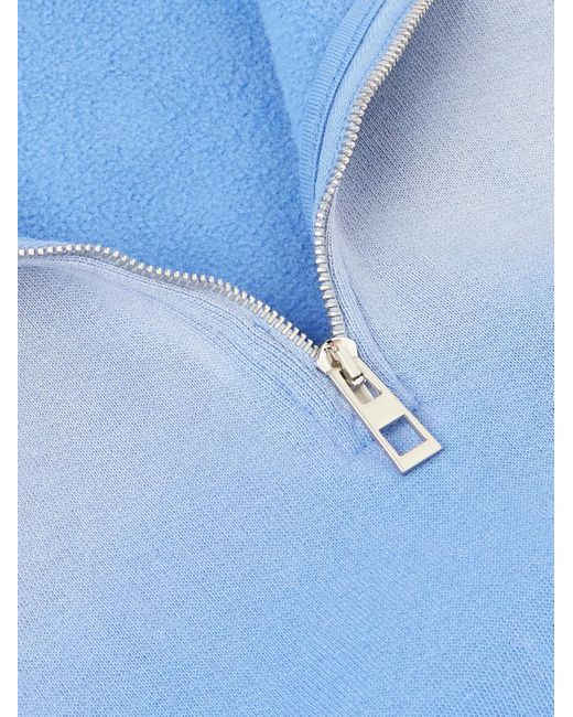 Felpa in jersey di cotone tie-dye con logo ricamato e mezza zip Anagram di Loewe in Blue da Uomo