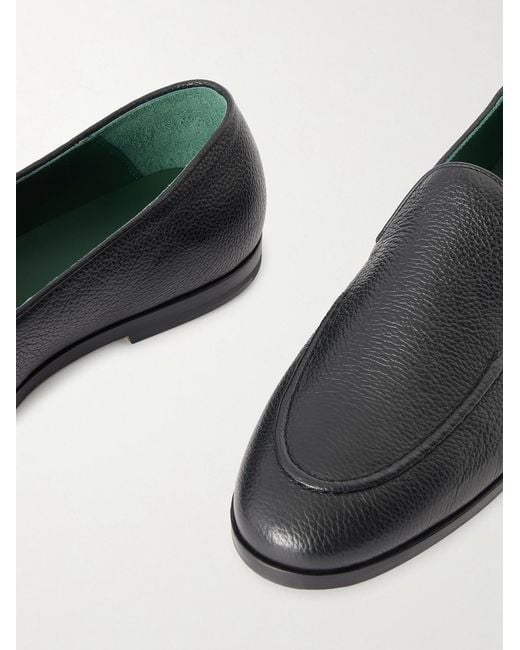 VINNY'S Black Marcel Full-grain Leather Loafers for men
