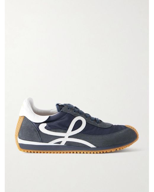 Loewe Blue Flow Runner 2.0 Suede-Trimmed Shell Sneakers for men