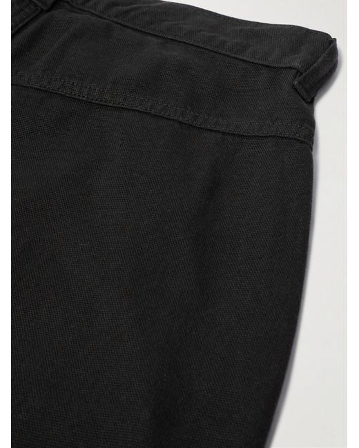 Shorts a gamba dritta in tela di cotone con zip Marrone di Jacquemus in Black da Uomo