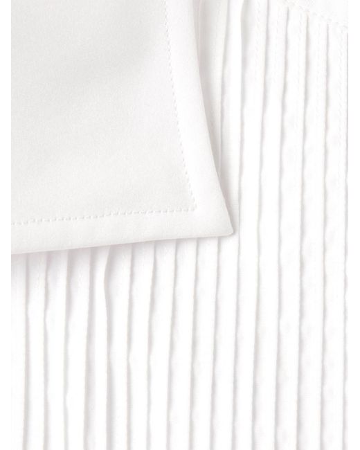 Dunhill White Spread-collar Bib-front Pintucked Cotton Tuxedo Shirt for men
