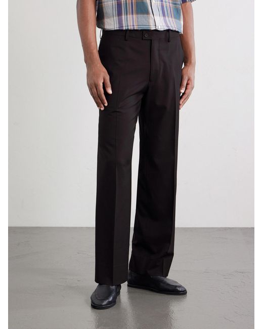 Kaptain Sunshine Blue Straight-leg Wool-poplin Trousers for men