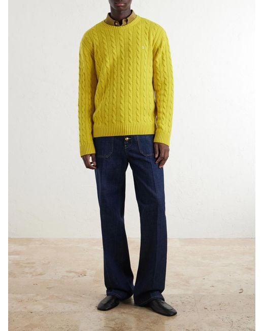 Valentino Garavani Yellow Vlogo-embellished Cashmere Sweater for men