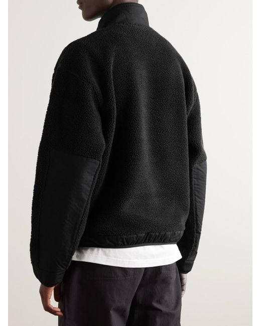 Adidas Originals Black Logo-embroidered Ripstop-trimmed Recycled-fleece Half-zip Jacket for men