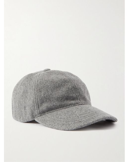 A.P.C. Gray Charlie Logo-embroidered Wool-blend Baseball Cap for men