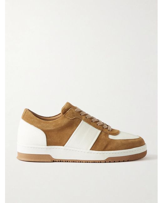 Mr P. Brown Atticus Suede And Full-grain Leather Sneakers for men