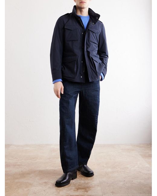 Herno Blue Four Pockets Woven Jacket for men