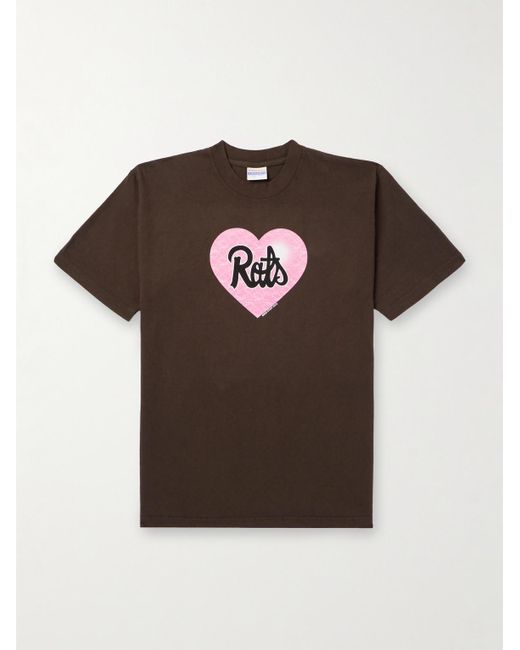 Stray Rats Brown Logo-print Cotton-jersey T-shirt for men