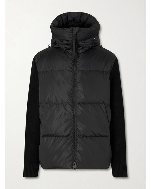 Canada Goose Black Hybridge Wool And Quilted Shell Hooded Down Jacket for men