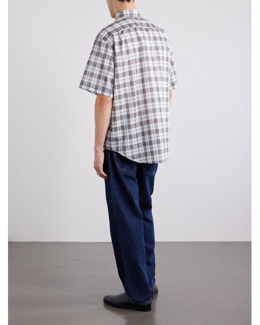 Burberry Gray Radmar Checked Cotton Shirt for men