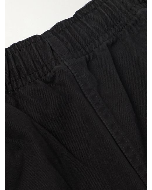 Thisisneverthat Black Easy Straight-leg Logo-embroidered Cotton-twill Trousers for men