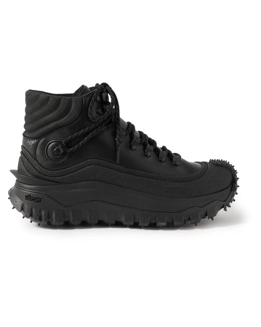 Moncler Black Traingrip Gtx Outdoor Leather High-top Sneakers for men