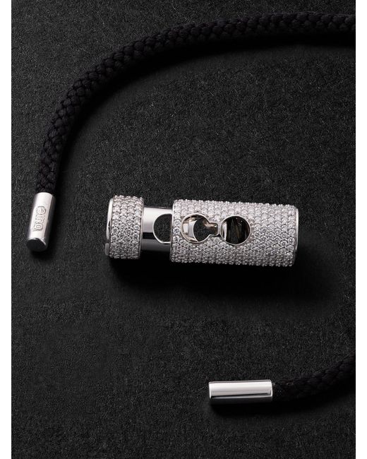 OUIE Black Toggle 14-Karat, Silk Cord And Diamond Necklace And Bracelet for men