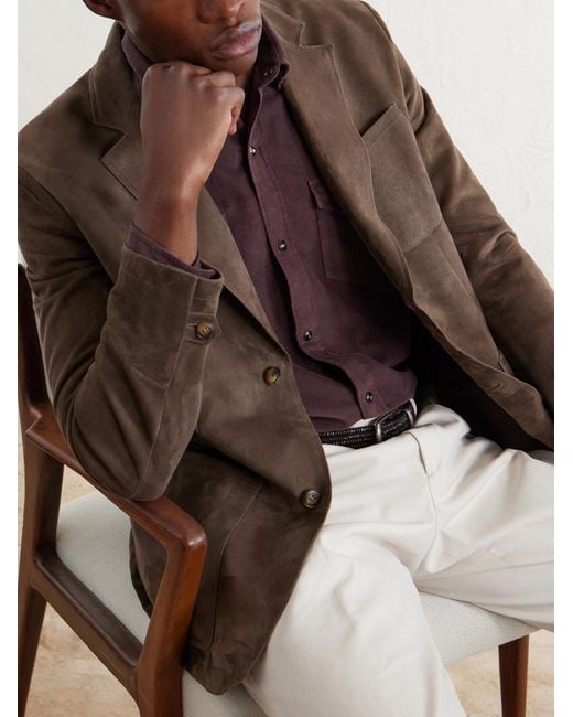 Canali Brown Suede Blazer for men